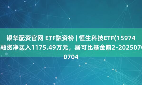 银华配资官网 ETF融资榜 | 恒生科技ETF(159740)融资净买入1175.49万元，居可比基金前2-20250704