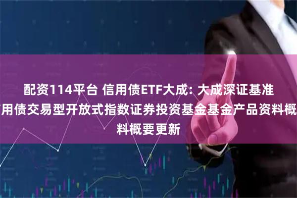 配资114平台 信用债ETF大成: 大成深证基准做市信用债交易型开放式指数证券投资基金基金产品资料概要更新